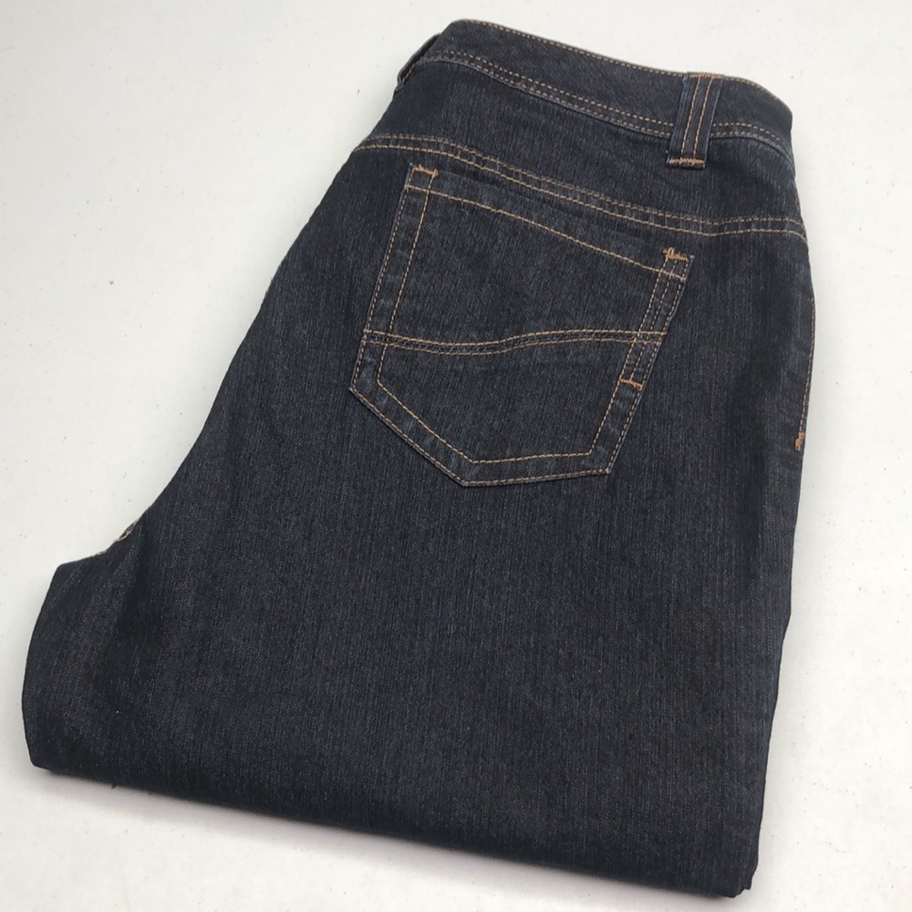 LIKE NEW CONTRAST HIGH-RISE WIDE LEG BOOTCUT JEANS 13/33x34 ⭐️